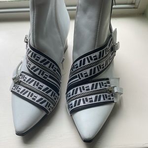 Jeffrey Campbell White and Black Boots